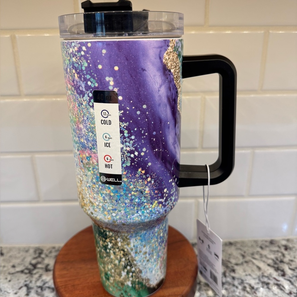 B-Well Vibrant Insulated Tumbler with Handle. 40oz